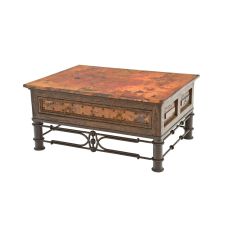 Pablo Hammered Copper 1 Drawer Coffee Table (Discontinued Hardware - See 3 Drawer for current hardware version)
