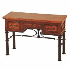 Pablo Hammered Copper Desk - Back View