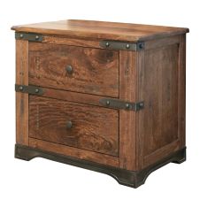 Parota 2 Drawer Industrial Barnwood Nightstand