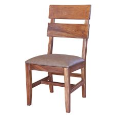 Parota Industrial Double Panel Back Wood Dining Chair