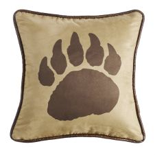 Faux Suede Bear Claw Pillow, reverse faux leather