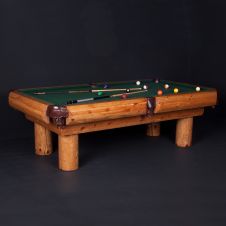 Ponderosa Log Pool Table in Honey Finish