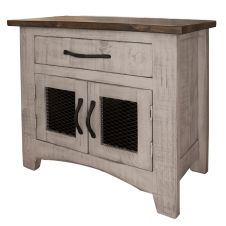 Pueblo Gray Enclosed Farmhouse Nightstand