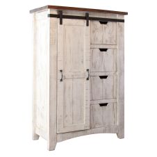 Pueblo White Farmhouse 4 Drawer Wardrobe 
