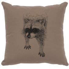 Raccoon Decor Pillow - Taupe Cotton