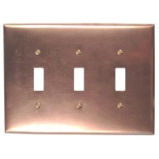 Raw Copper 3 Toggle Copper Switch Plate