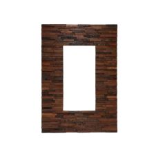Stacked Block Wood Mirror