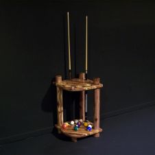 Red Cedar Log Log Corner Cue Rack