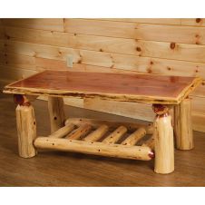 Rust Valley Red Cedar Open Shelf Coffee Table 