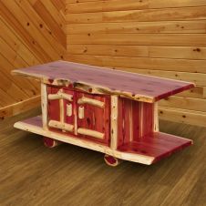 Rust Valley Red Cedar Log Storage Coffee Table 