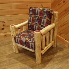 Rust Valley Red Cedar Sante Fe Chair - Fairbanks Red Seat & Back Cushion 