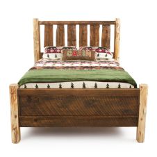 River Rustic Live Edge Slab Barnwood Bed