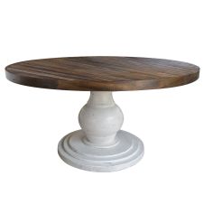 Rock Valley Round Pedestal Farmhouse Dining Table
