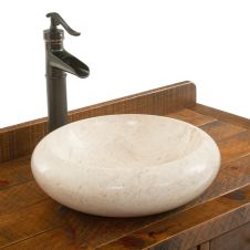 Round Speckled Marble Vessel Sink