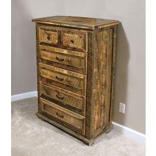 Rural Root 6 Drawer Weathered Bachelor Chest--Vintage Whiskey finish