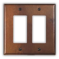 Rustic 2 Rocker/GFI Copper Switch Plate