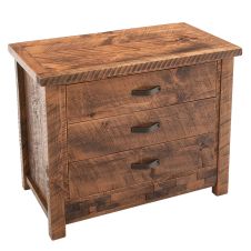Rustic Brick in the Wall 3 Drawer Barnwood Chest