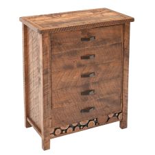 Rustic Campfire 5 Drawer Barnwood Chest