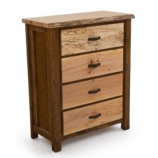 Rustic Chevron Barnwood 4 Drawer Chest - Barnwood Sides