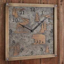 Rustic Forester Galvanized Wall Clock