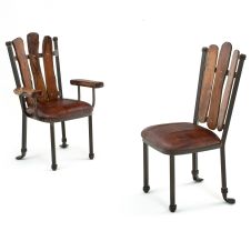 Rustic Mesquite Upholstered Dining Chair