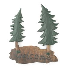 Welcome Pine Tree Wood Art
