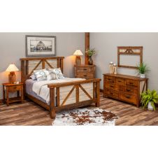 Rustic Whitewash Ranchero Barnwood Bedroom Set - Antique Barnwood Finish