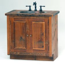 Stony Brooke Rustic Reclaimed 24"-42" Vanity w/ Copper Sink--Sink Center