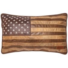 American Flag Faux Leather Pillow