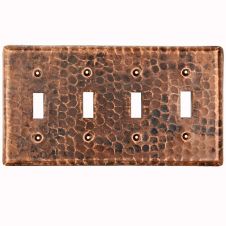 Copper Switchplate Quadruple Toggle Switch Cover