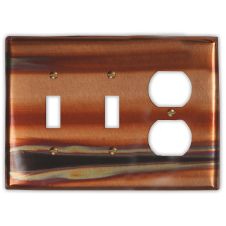 Stellar 2 Toggle 1 Outlet Copper Switch Plate