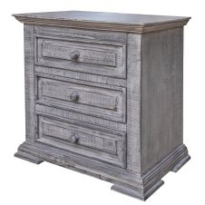 Terra Weathered Gray 3 Drawer Barnwood Nightstand