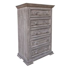 Terra Weathered Gray 5 Drawer Barnwood Chest