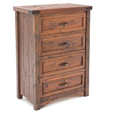 Timber Haven 4 Drawer Rough Sawn Chest--Antique Barnwood finish