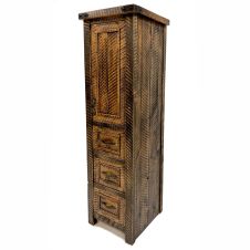 Timber Haven 3 Drawer Linen Closet--18 inch, Hinge right, Antique Barnwood finish