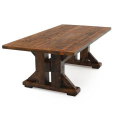Timber Haven Rustic Barnwood Dining Table - Antique Barnwood Finish