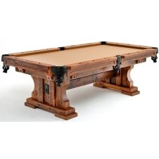 Barn Wood Trestle Base Pool Table