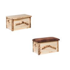 Rustic Colorado Aspen Log Blanket Chests