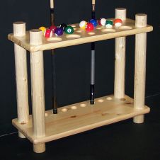 Rustic pine cue rack