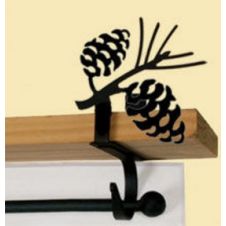 Wrought Iron Pinecone Curtain Shelf Brackets