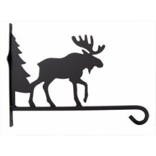 12"D Wrought Iron Moose Decorative Plant Hanger