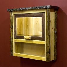 Black Walnut & Rustic Cedar Over the Toilet Cabinet