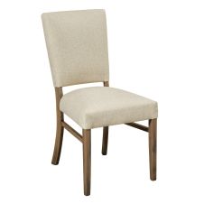 Warner Modern Upholstered Dining Side Chair - Almond Finish - Canvas Fabric Upholstery