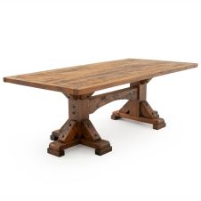 Timber Haven Rustic Trestle Dining Table