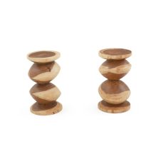 Stacked Golden Walnut End Table
