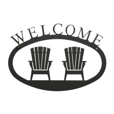 Wrought Iron Adirondacks Welcome Sign