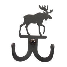 Wrought Iron Moose Double Wall Hook