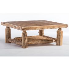 Square Solid Cedar Wood Log Coffee Table