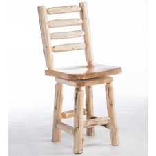 Cedar Lake Swivel Log Bar Stool in Clear Finish