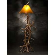 Antler Floor Lamp shown with Natural Rawhide Shade